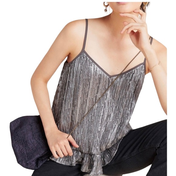 NWT ANTHROPOLOGIE AMELIE BEADED CAMI 8 - Picture 1 of 12